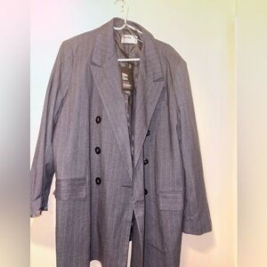 Primark/Rita Ora Gray Pinstripe Blazer
